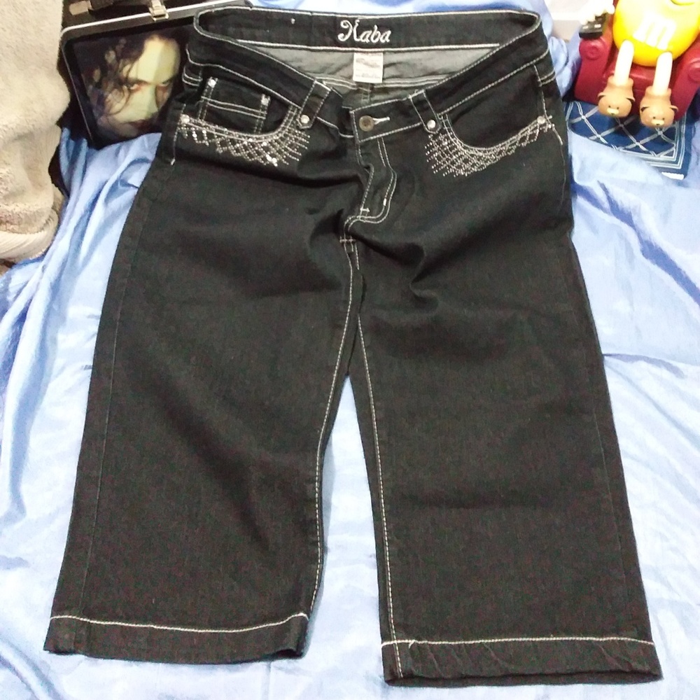 W38L18 Kaba Capri Jeans Size 20 Dark Blue - Picture 2 of 6